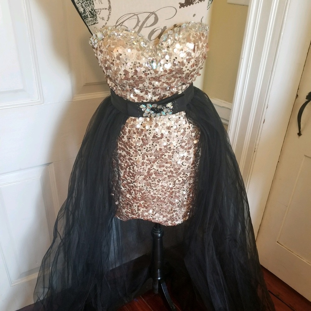 Narianna jeweled mini dress & tear-away attachment